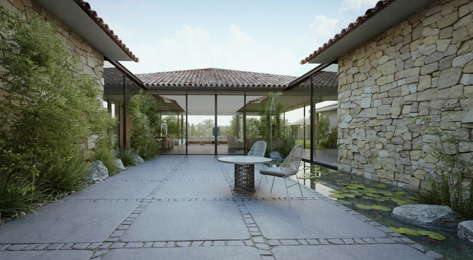 modern cottage courtyard 2 | Interior Design Ideas