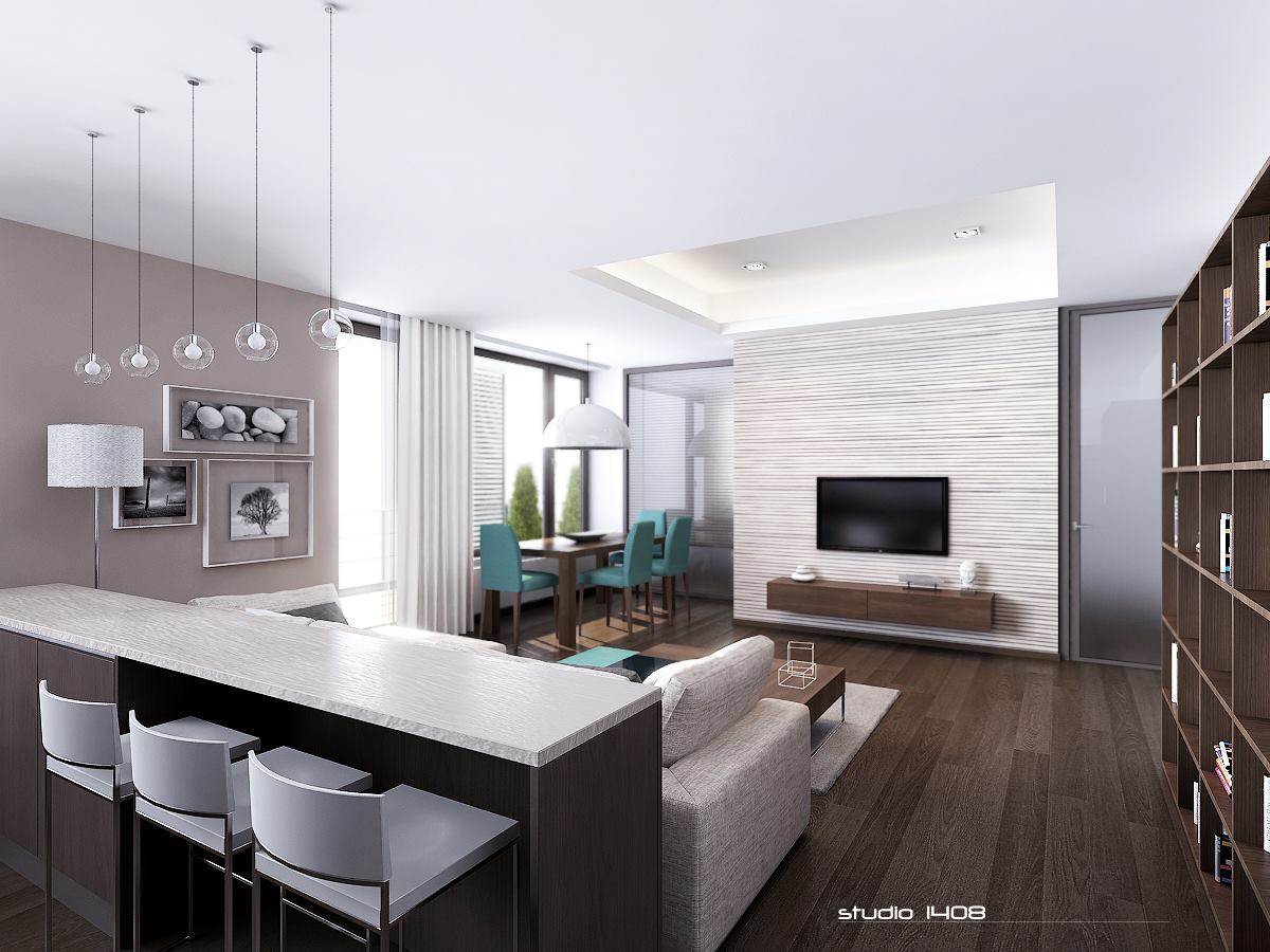 Sleek Modern Apartment Interior, Modern Apartment Living Room Design Ideas