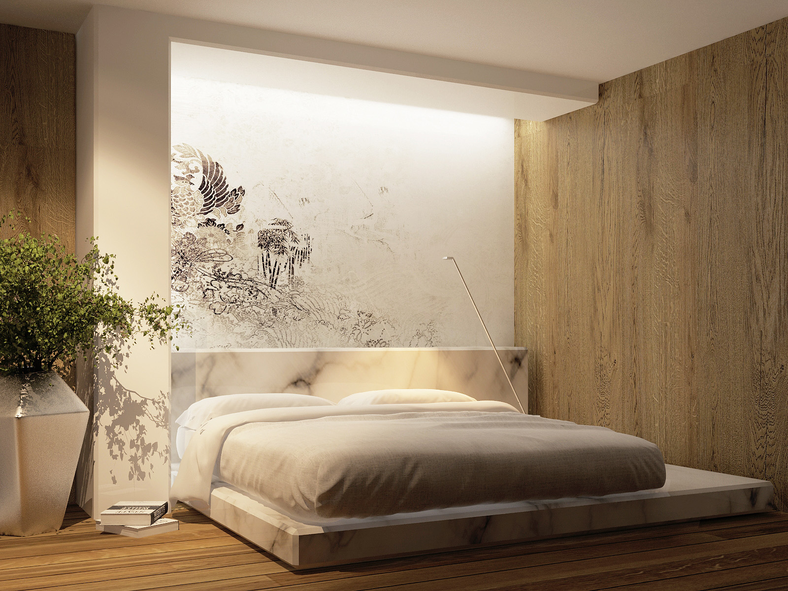 Marble Platform Bed Interior Design Ideas, Marble Bed Frame