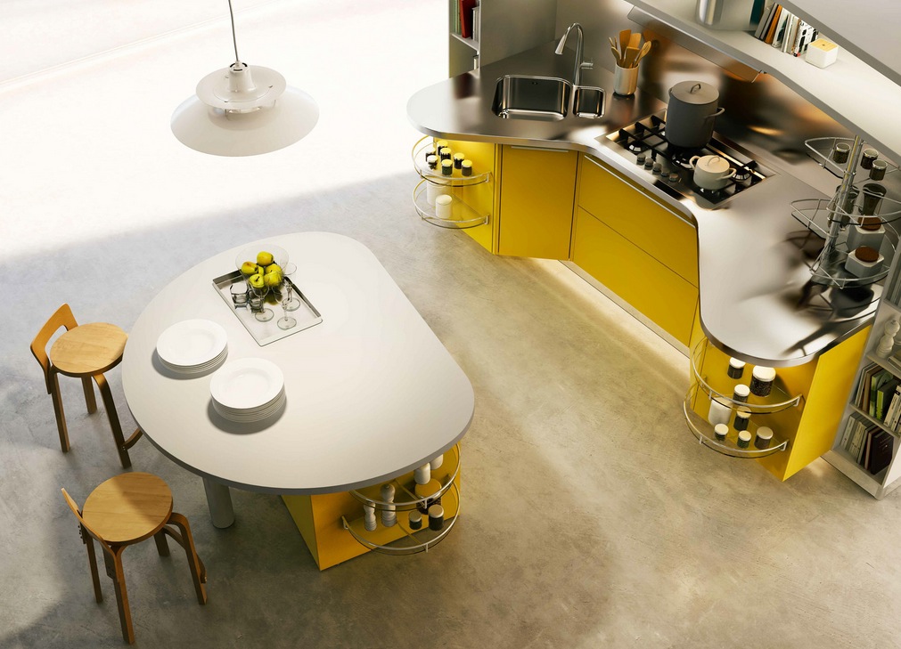 Round Kitchen Island Interior Design, Circular Kitchen Island Designs