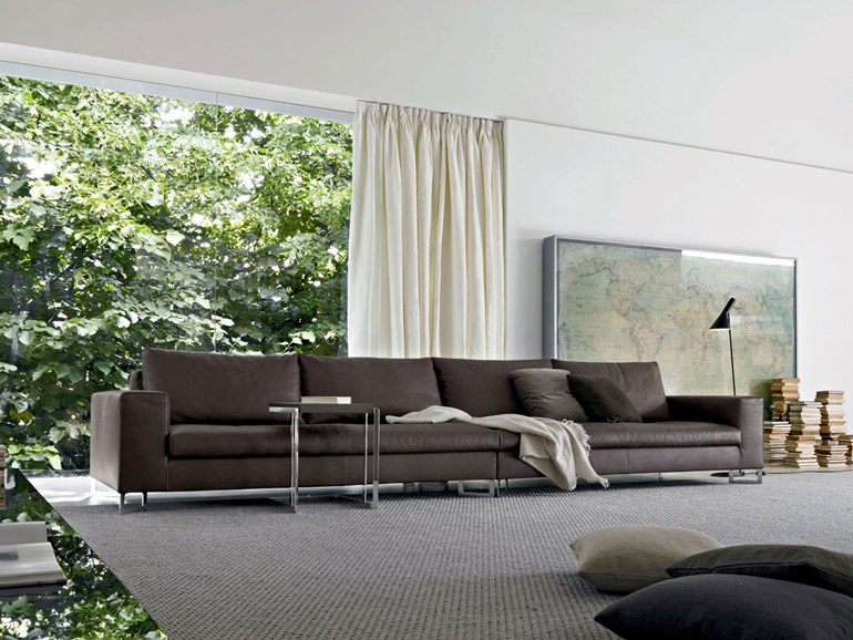 Adding Life To The Living Room, Brown Leather Sofa With Grey Carpet