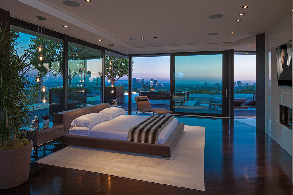 Glass walled bedroom | Interior Design Ideas
