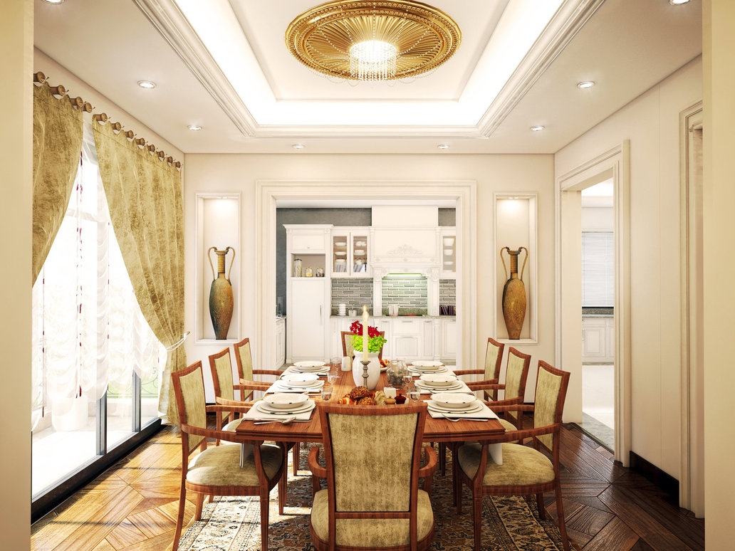 Traditional Dining Room Interior, Traditional Dining Room