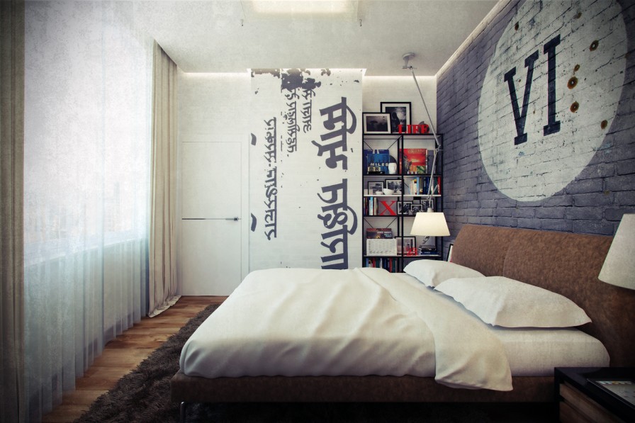 Masculine Bachelor Pad Bedroom Interior Design Ideas - Wall Decor Ideas For Bachelor Pad