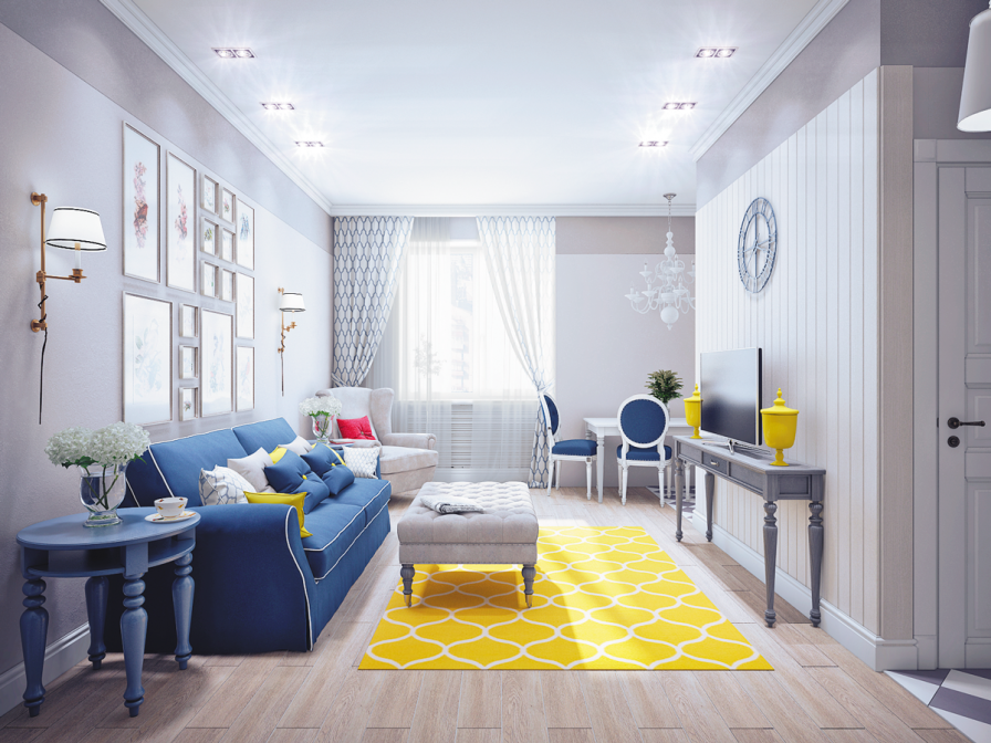 Blue And Yellow Home Decor, Grey Blue And Yellow Living Room Ideas