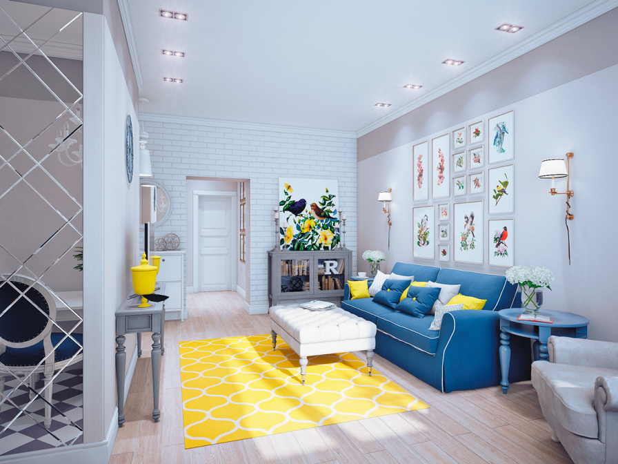 Blue And Yellow Home Decor, Blue And Yellow Living Room Ideas