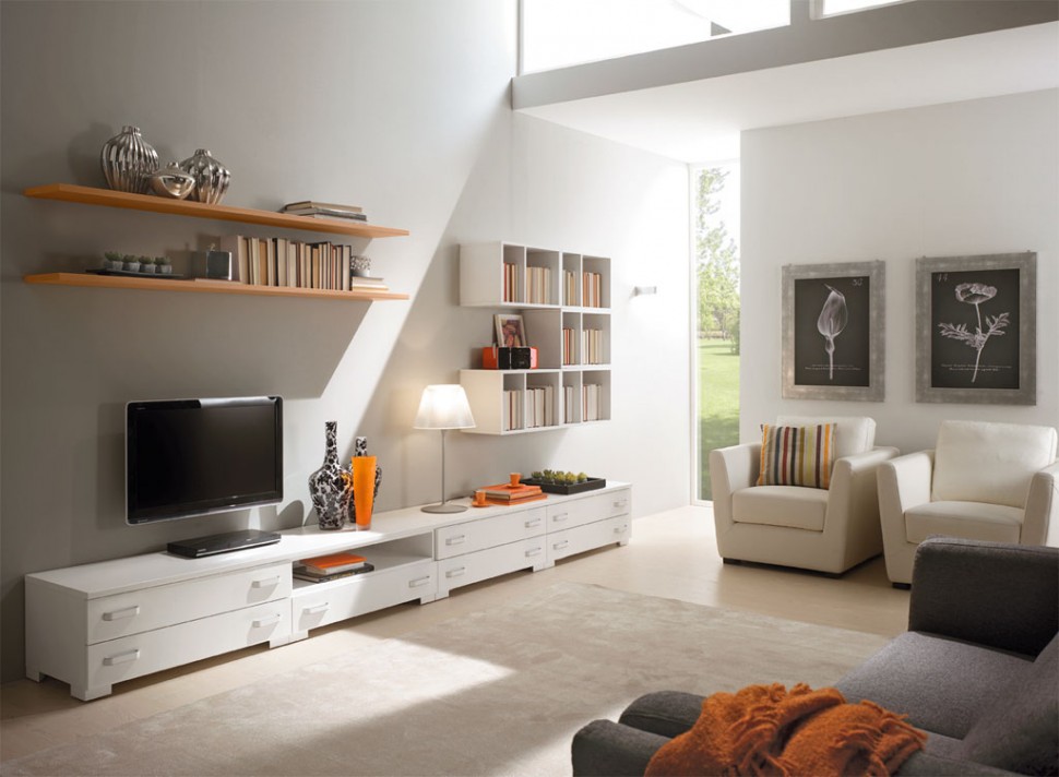Modern Living Room Wall Units With Storage Inspiration
