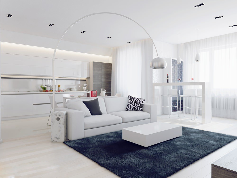 Sparkling White Apartment With Hideaway Home Offices - Groovy Home Decor Trends