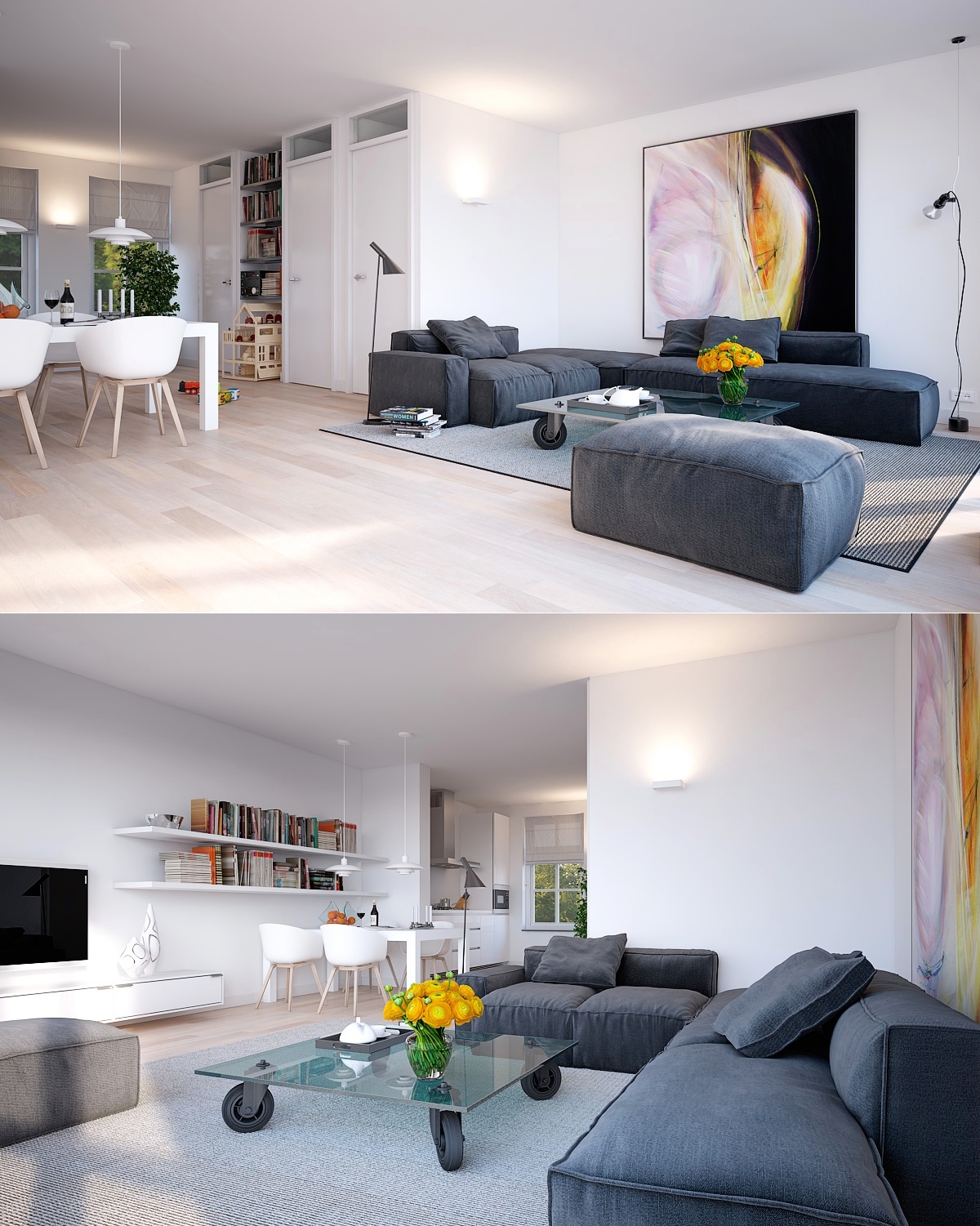 Minimalist living room Interior Design Ideas.