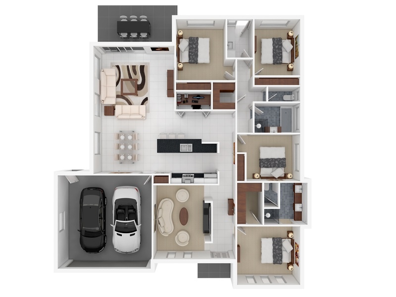 4 Bedroom Apartment House Plans, How Much Does It Cost To Build A 4 Bedroom 2 Bathroom House
