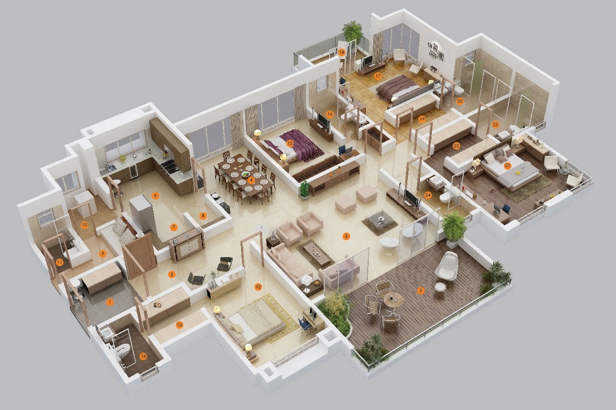 15 Bedroom Apartment/House Plans