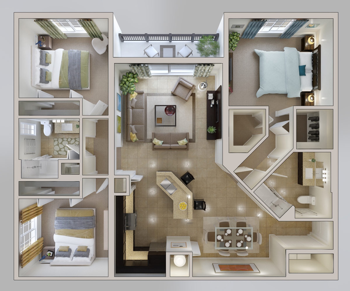 3 Bedroom Apartment/House Plans