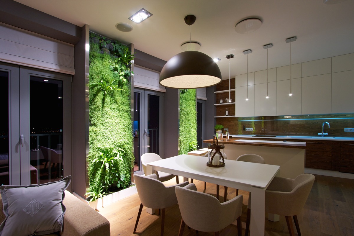 Vertical Garden Walls Add Life to Apartment Interior