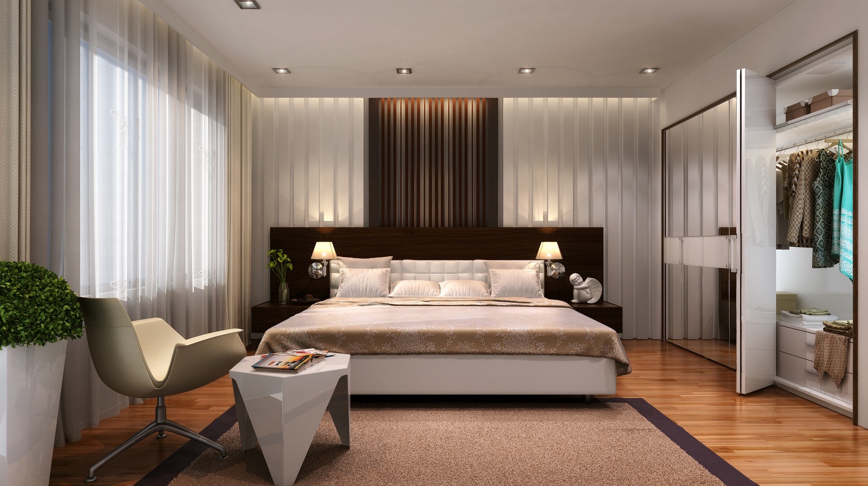 simple cool clean bedroom bedrooms designs inspiration stripes designing modern closet unique chic lamp wooden backdrop headboard wood