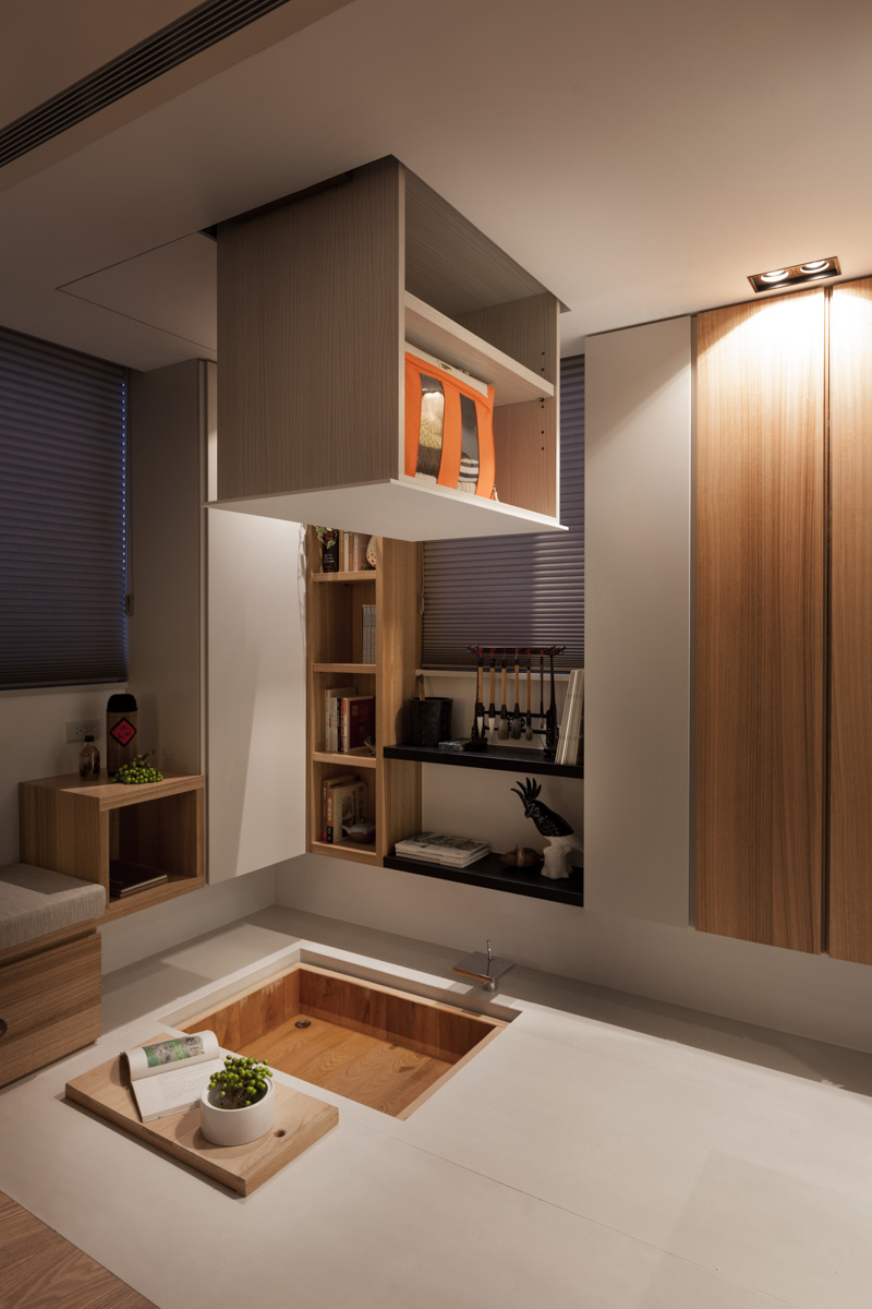 storage hidden asian ceiling minimalist influences taipei showcases closet