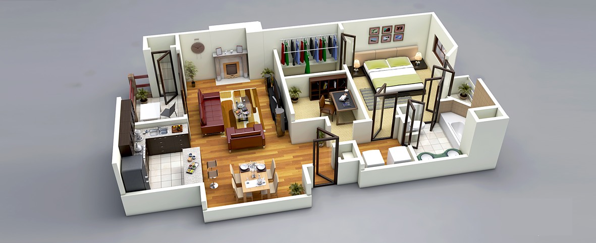 25 One Bedroom House Apartment Plans, Large One Bedroom House Plans