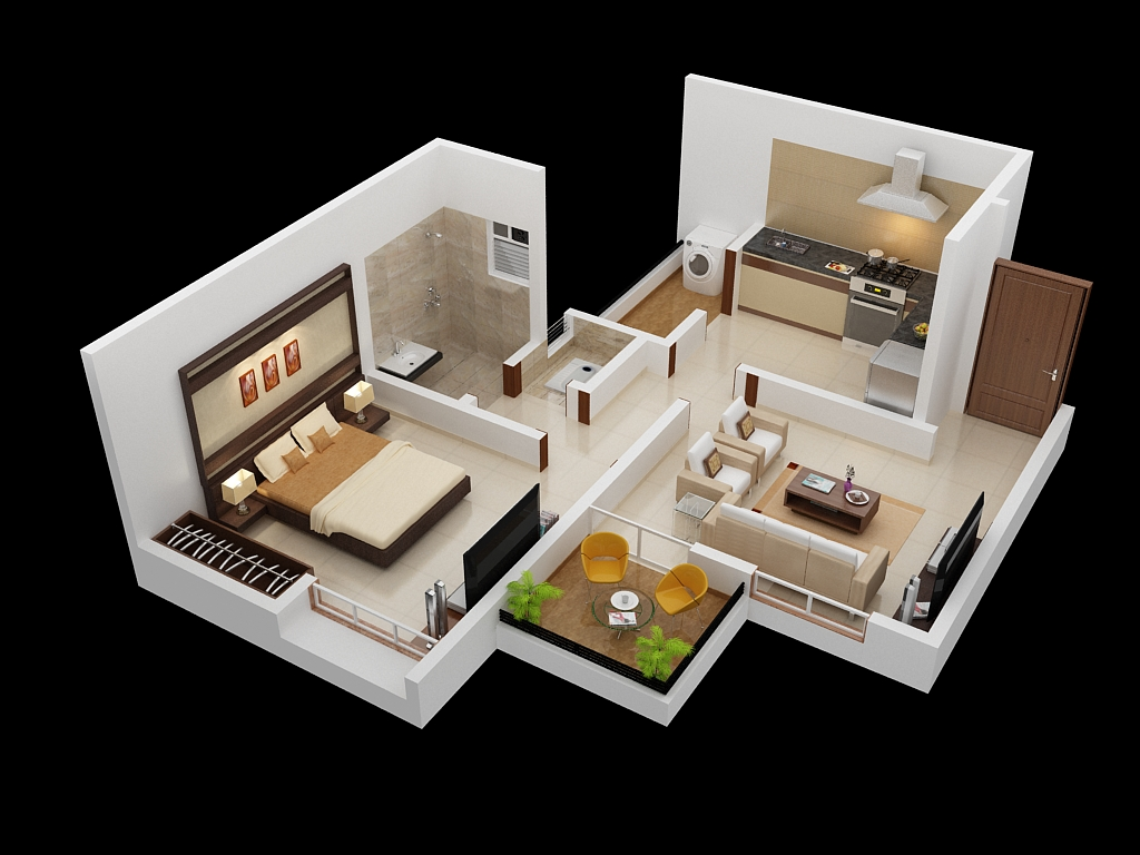 25 One Bedroom House/Apartment Plans