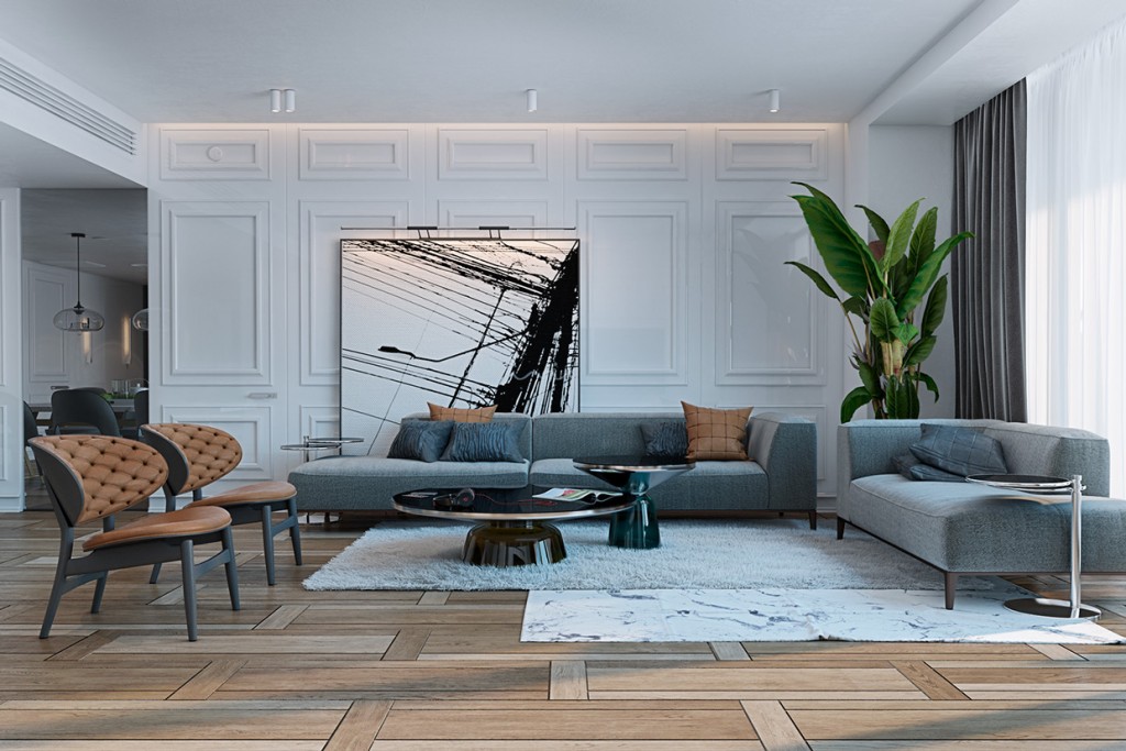 A Miami Apartment in Stormy, Muted Tones