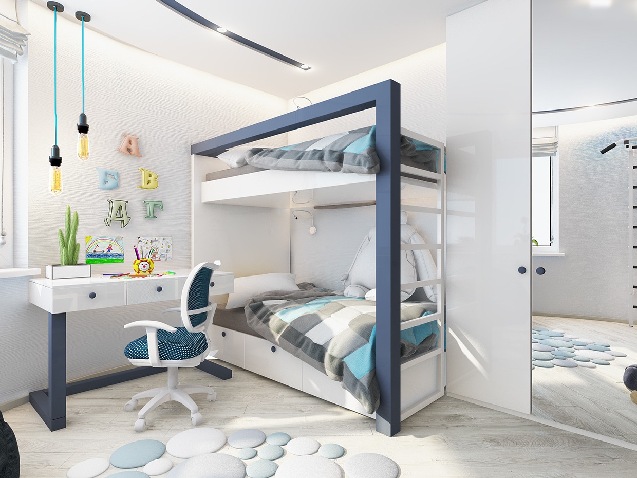 Modern Bunk Bed Interior Design Ideas, Contemporary Bunk Bed Design