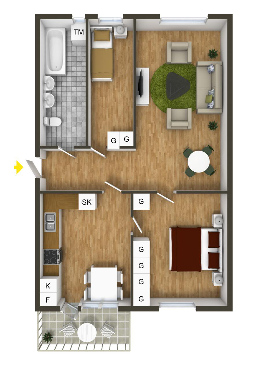 40 More 2 Bedroom Home Floor Plans