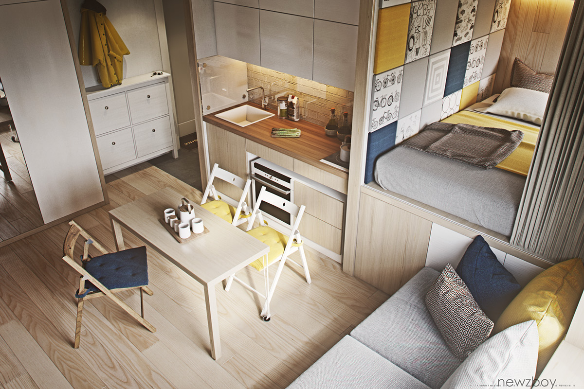 Ultra Tiny Home Design: 4 Interiors Under 40 Square Meters