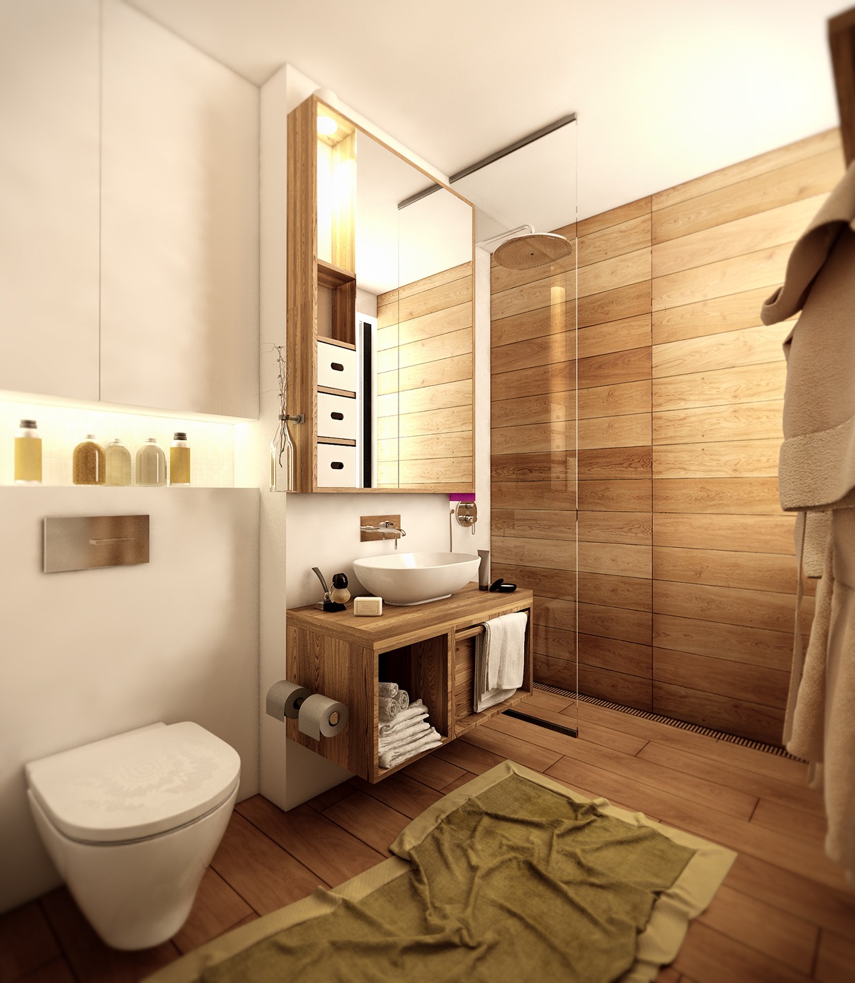 Wood Floor Bathroominterior Design Ideas