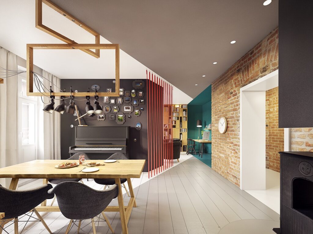 A Stunning Apartment With Colorful Geometric Design