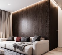 A backdrop of rich dark wood creates more visual drama without adding extraneous decoration.