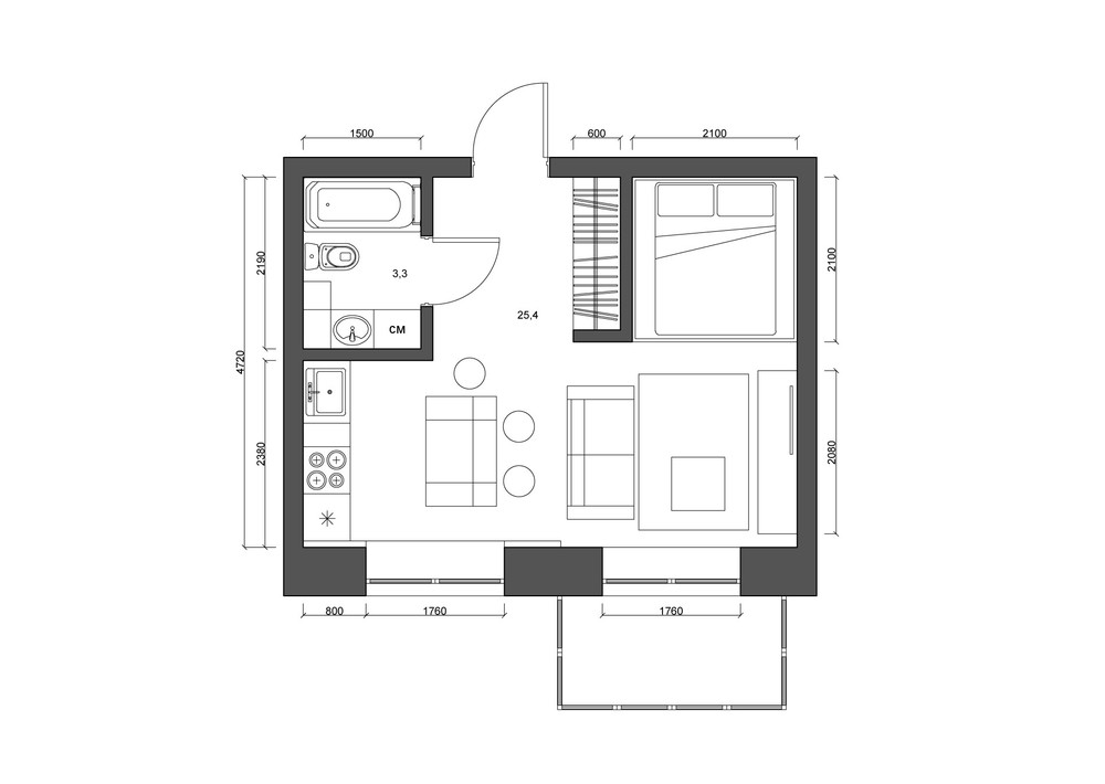 4 Super Tiny Apartments Under 30 Square Meters [Includes ...