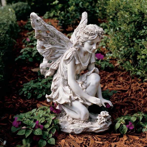 40 Stunningly Beautiful Statues Of, Flower Fairy Garden Statue With Solar Lantern