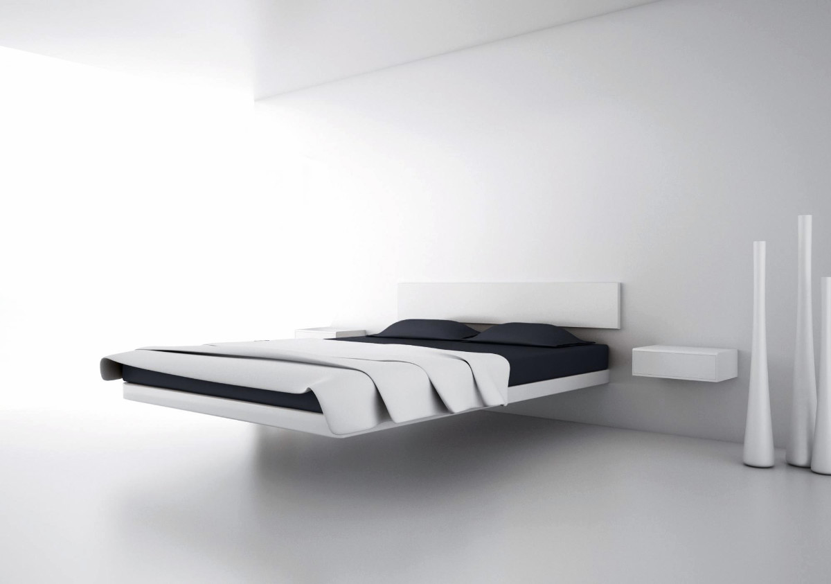 Giường đơn sắc tối giản