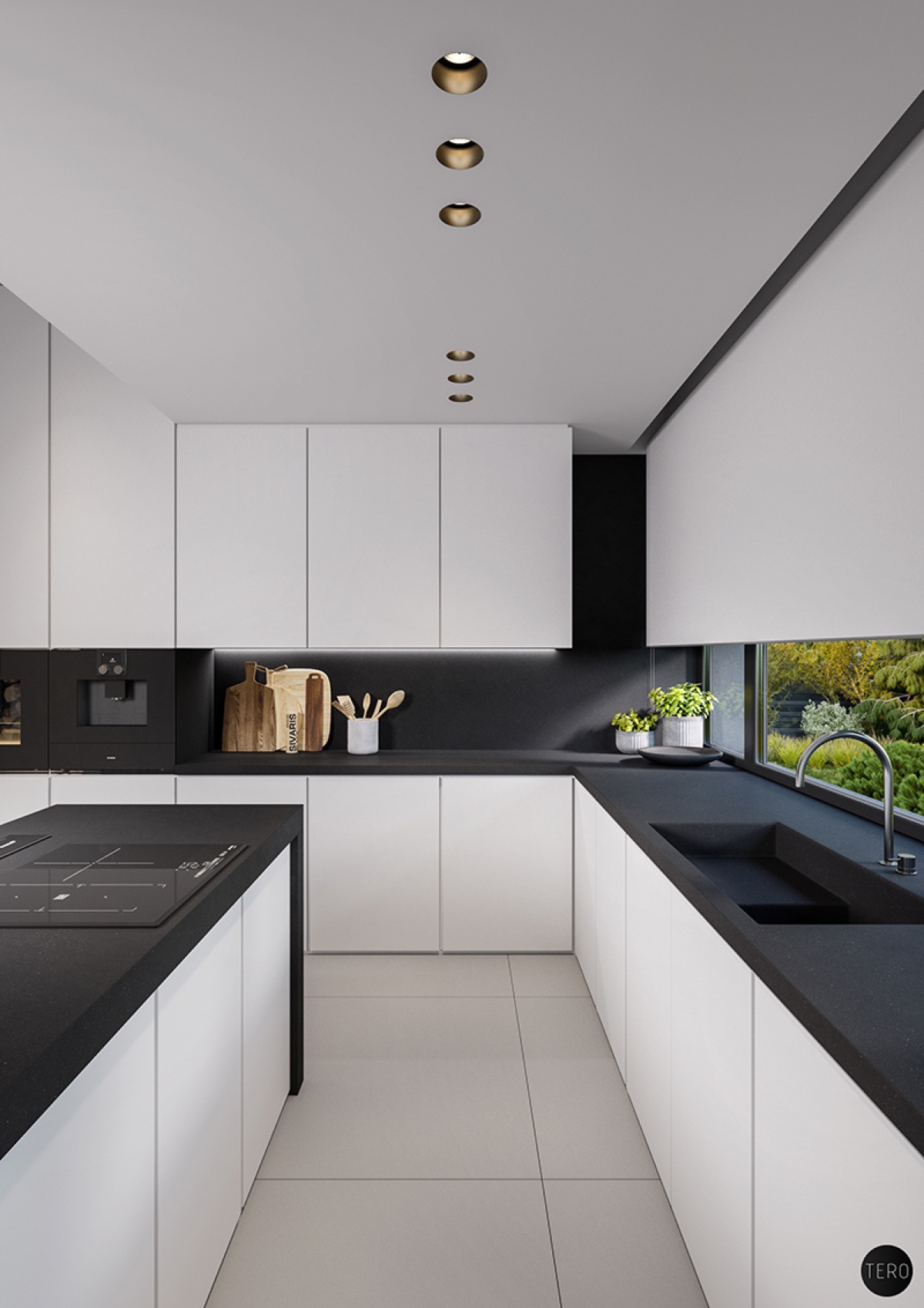 20 Beautiful Black & White Kitchen Designs