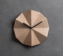 Modern Danish Wall Clock
: Can’t pick your favourite wooden shade? Take three at a time with this Danish-style clock for the kitchen.