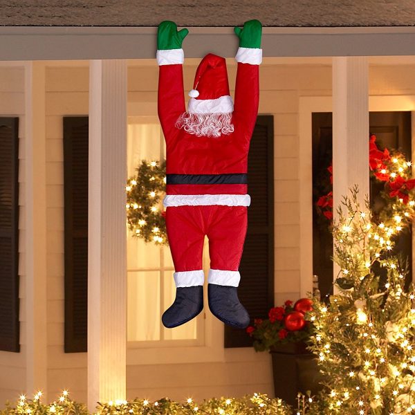 Coslive Christmas Decorations Hanging Santa Claus Christmas Decor Props for Xmas Front Door Living Room Wall Window Indoor Decoration 