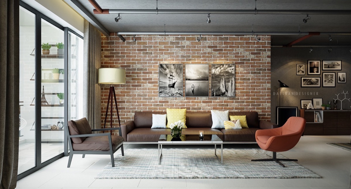 Living Rooms With Exposed Brick Walls - Exposed Brick Wall Interior Design