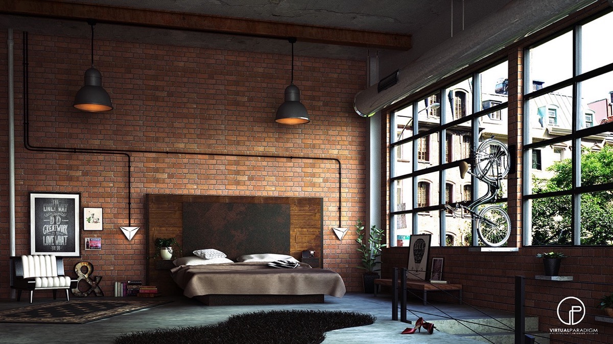 Bedrooms With Exposed Brick Walls