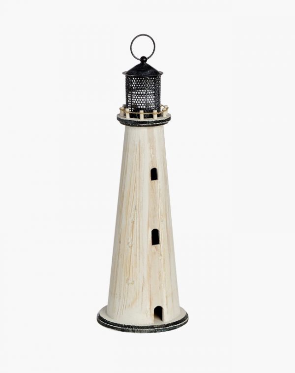 Lighthouse Key Hook Wall Holder Nautical Wooden White Ocean Sea Decorative 
