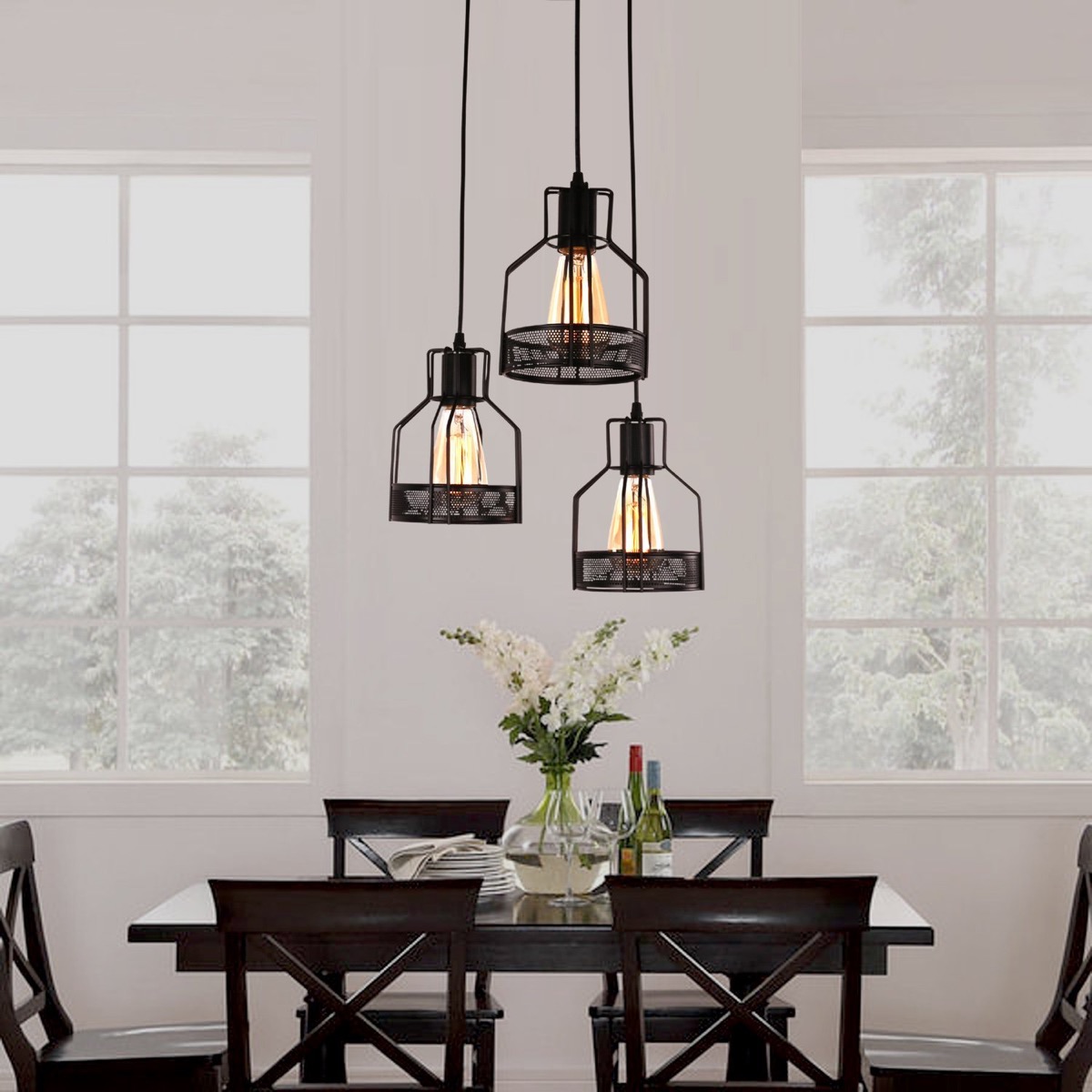 Industrial Style Lighting For Dining, Industrial Light Fixtures Dining Room