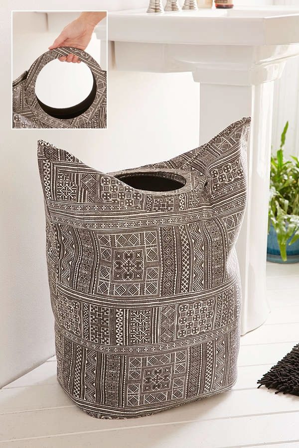 PuTwo Basket Large Laundry Hamper Fabric Grey 