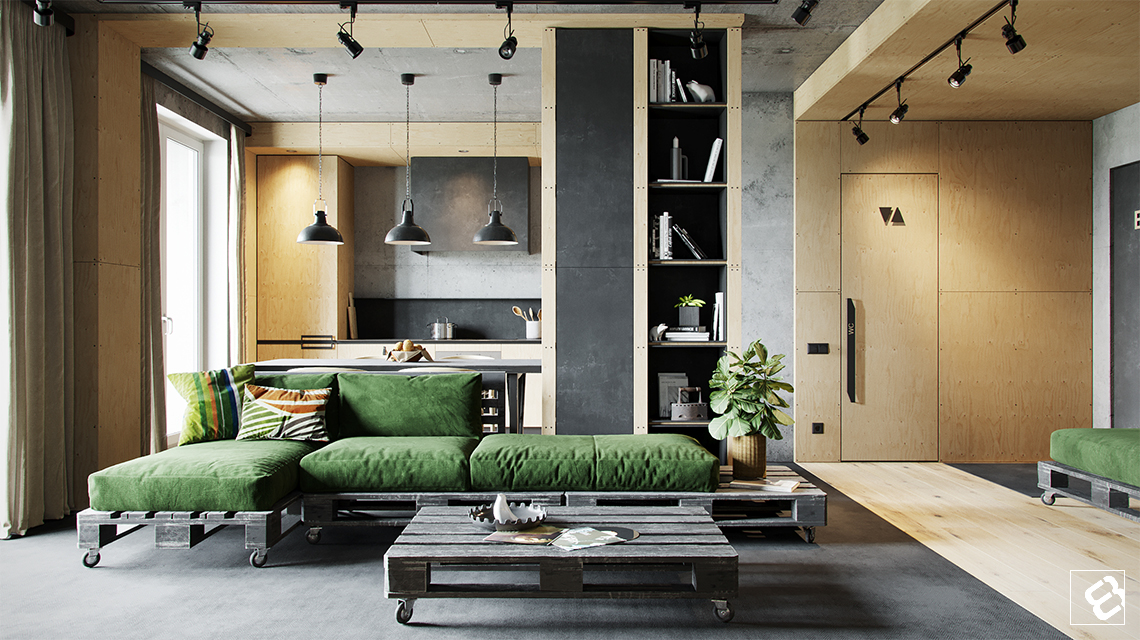 Industrial Style Living Room Design, Industrial Chic Living Room