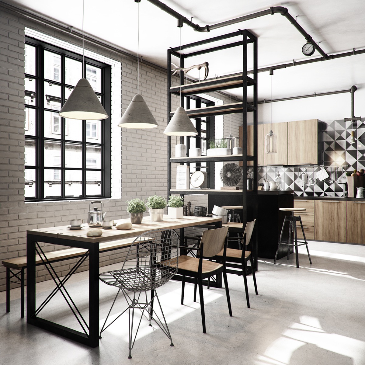 Industrial Style Dining Room Design, Industrial Style Dining Room Sets
