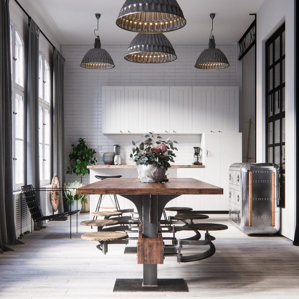 Industrial Style Dining Room Design, Industrial Look Dining Room Table