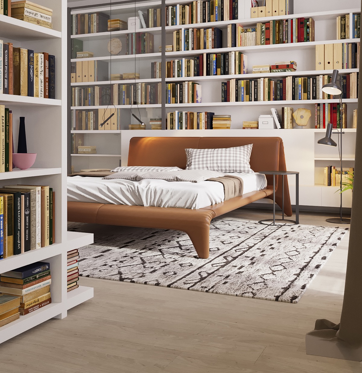 Bedrooms Bookshelves: 22 Inspirational Examples For Those Who Love To Sleep  Near Their Books