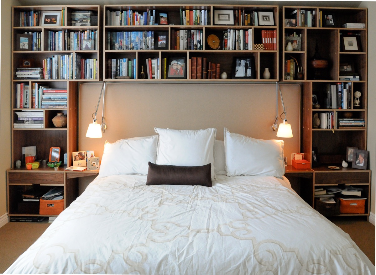 Bedrooms Bookshelves 22 Inspirational, Over The Bed Storage Shelves