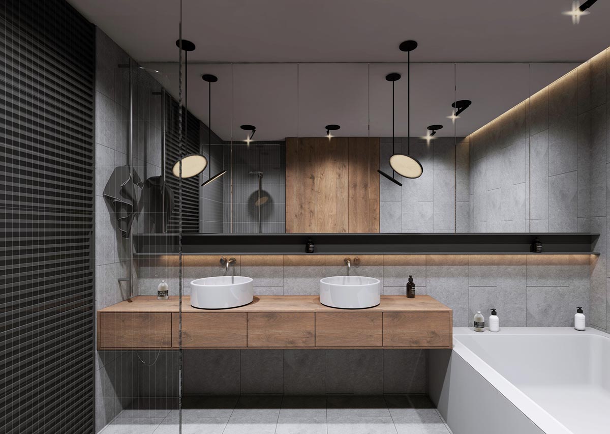 Twin Vanity Unit Interior Design Ideas, Double Sink Vanity Unit With Toilet