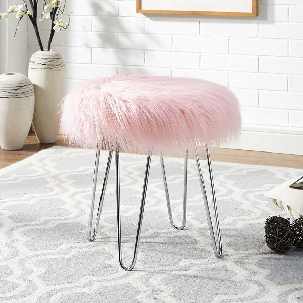 50 Beautiful Vanity Chairs Stools To, Furry White Vanity Bench
