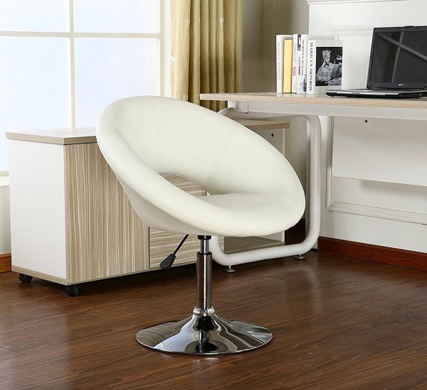 White Leather Dressing Table Stool Off 52, White Leather Chair For Vanity