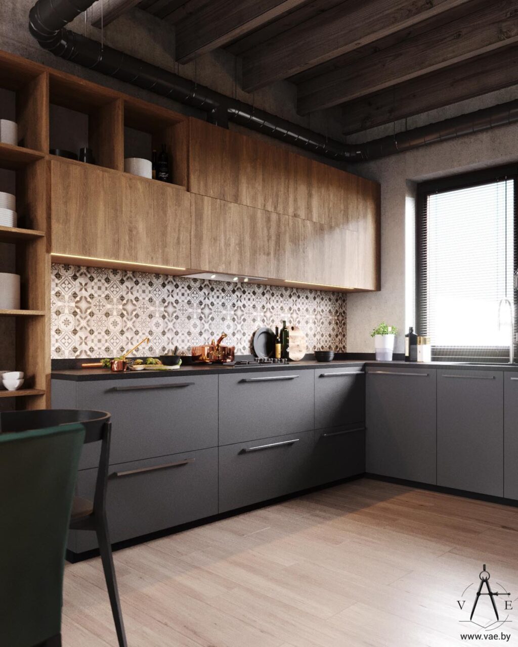 Warm Industrial Style House (With Layout)