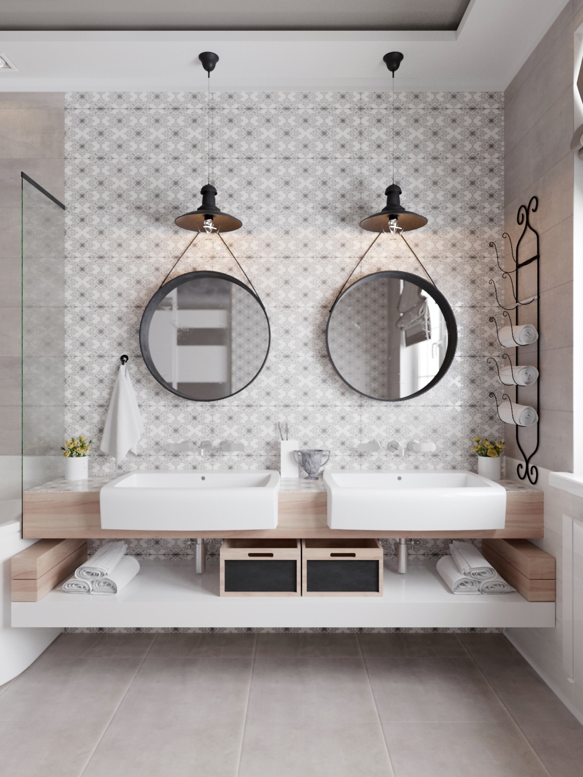 40 Double Sink Bathroom Vanities, Double Vanity Bathroom Layout