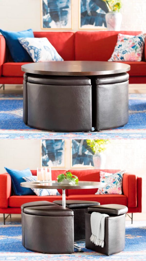 33 Beautiful Lift Top Coffee Tables To, Round Coffee Table With Stools Underneath Uk